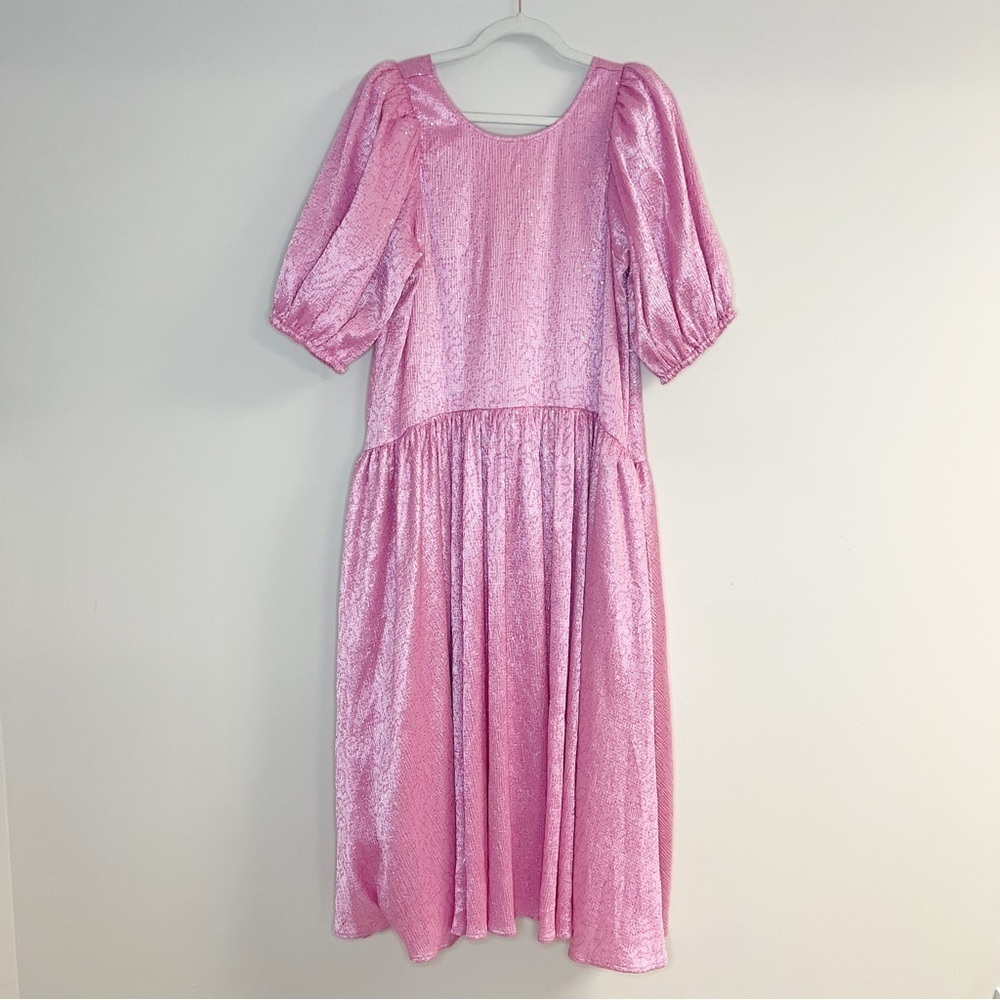 Stine Goya Amelia Sequin Pink Midi Dress Size Small - Picture 3 of 10